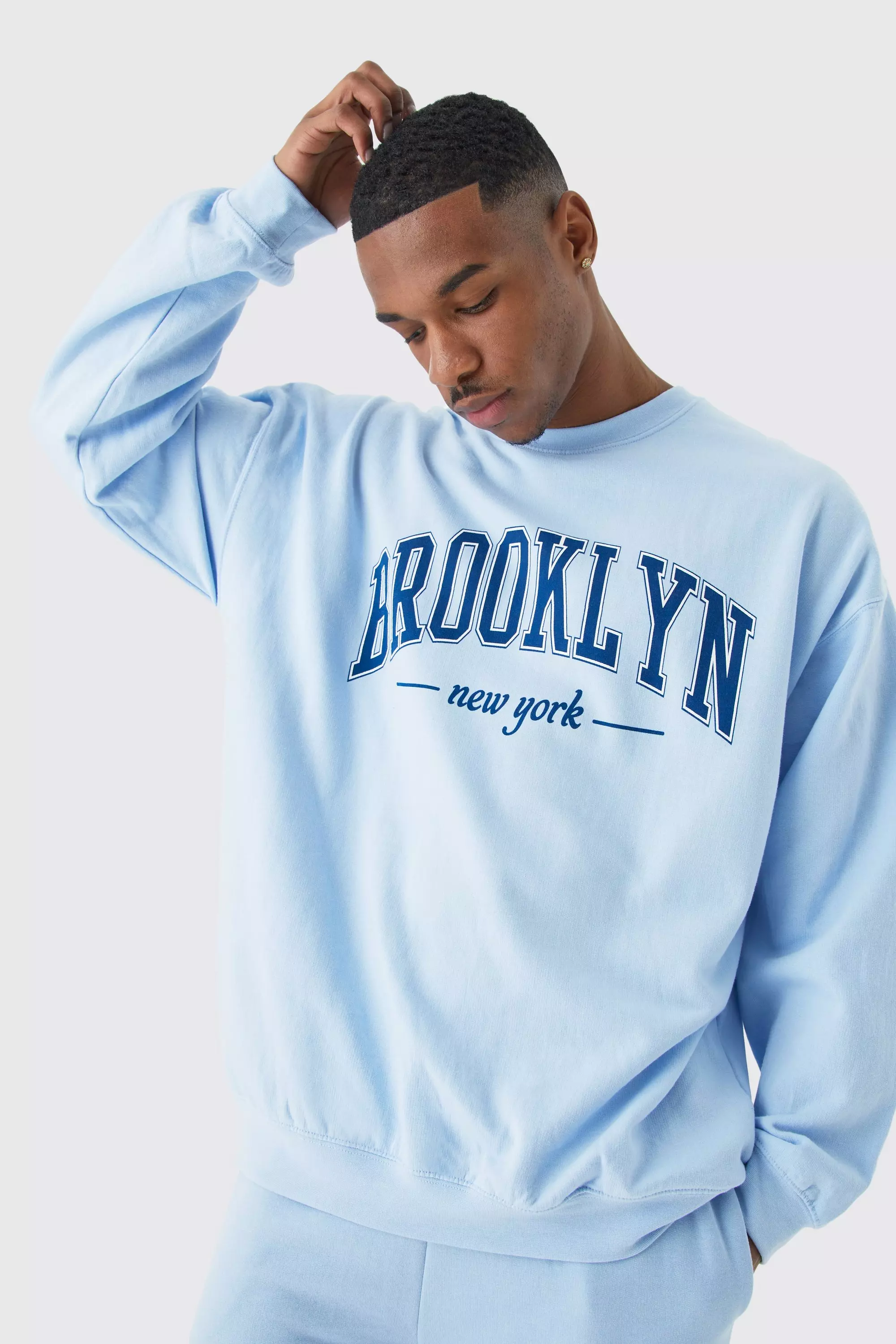 Oversized Brooklyn Nyc Sweatshirt | boohooMAN